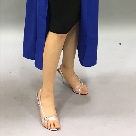 Call It Spring Silver Strappy 3.5” Heels - Picture 11 of 11